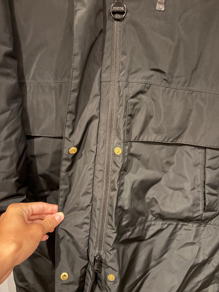 Barbour International Fibredown Waterproof Long Parka Coat Women’s UK 12 Black NWOT image 5