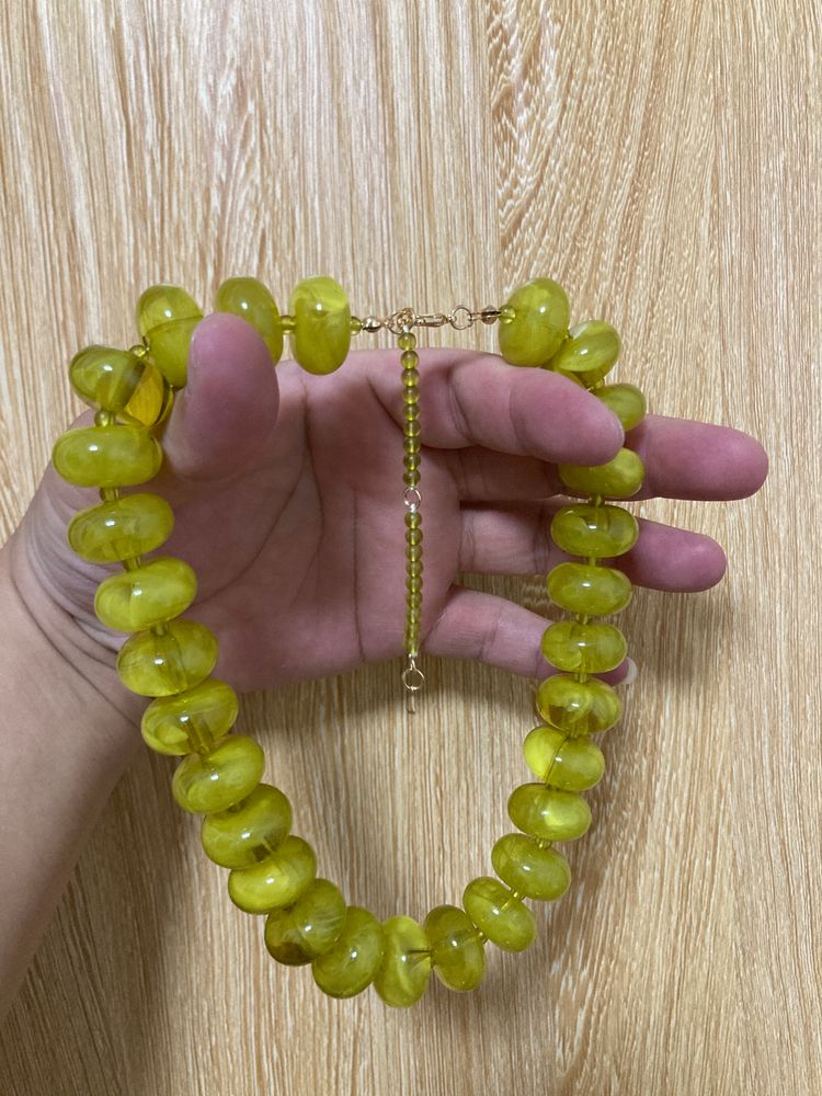 Anthropologie Yellow Beaded Necklace product image