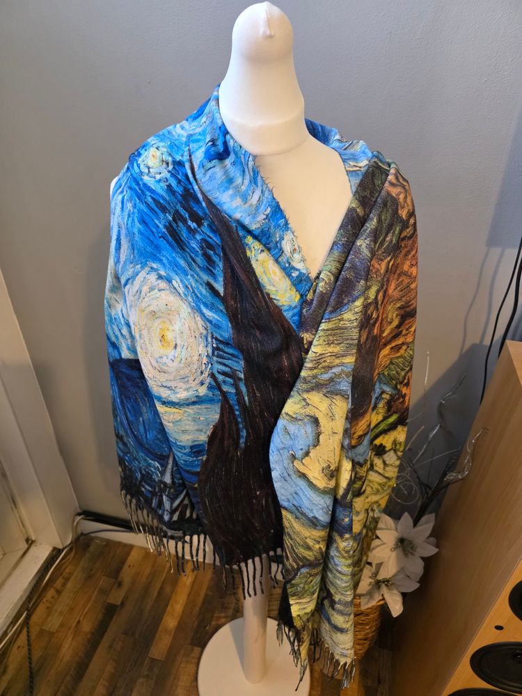 Immagine di Cashmere Scarf With Starry Night Print 2