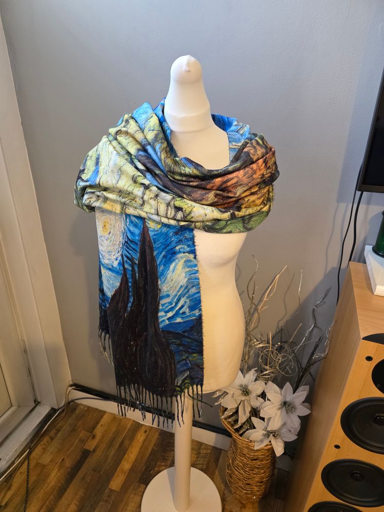 Immagine di Cashmere Scarf With Starry Night Print 1