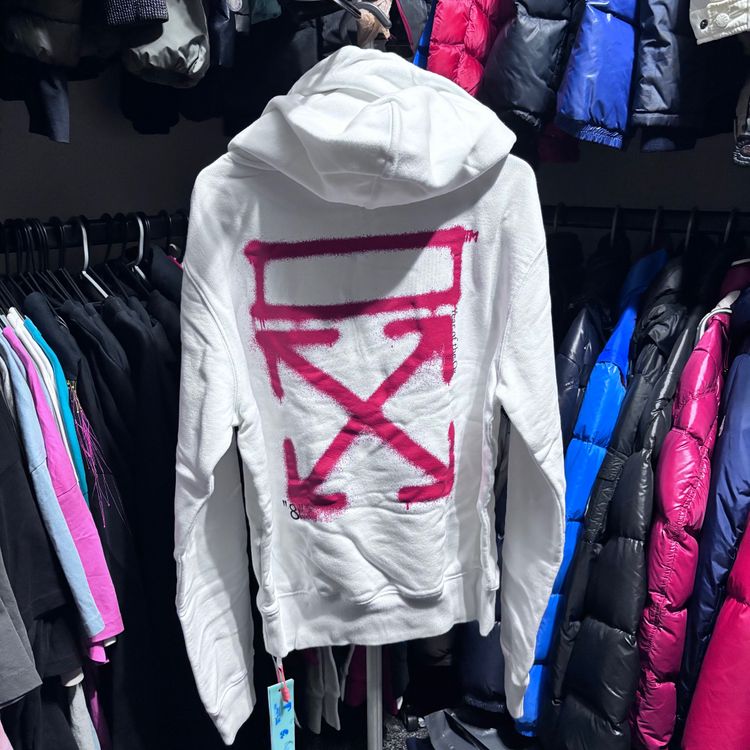 NEW IN PACKING Off-White White Hoodie With Pink Graphic