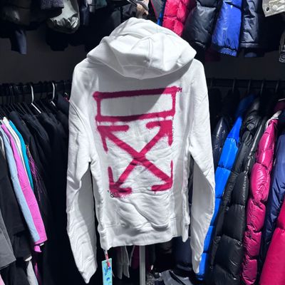 NEW IN PACKING Off-White White Hoodie With Pink Graphic