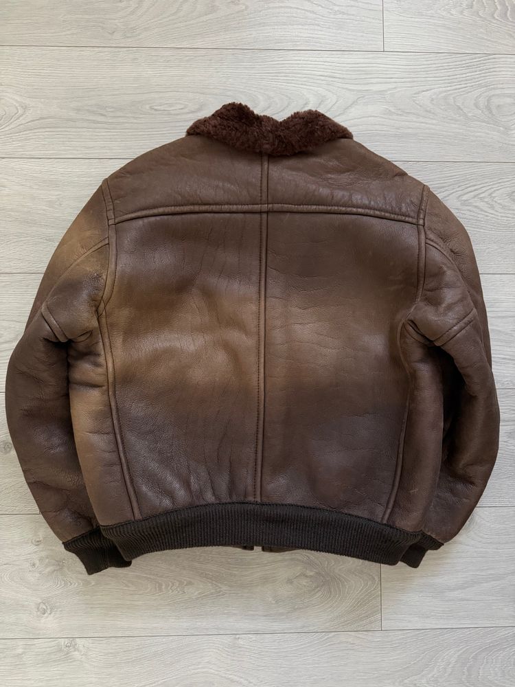 Emporio Armani 1980s Shearling Leather Bomber Jacket - Size M imagen 4
