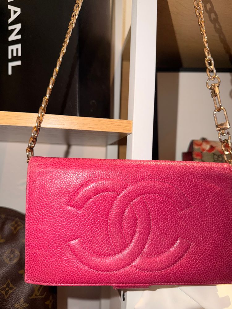 Chanel Pink Leather Shoulder Bag