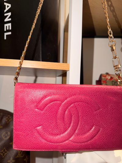 Chanel Pink Leather Shoulder Bag