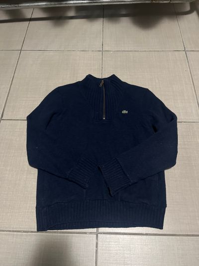 Lacoste Navy Blue Quarter-Zip Sweater