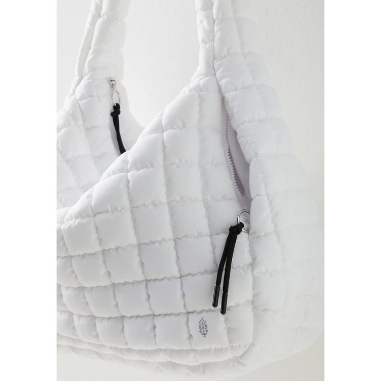 White Quilted Shoulder Bag image 3