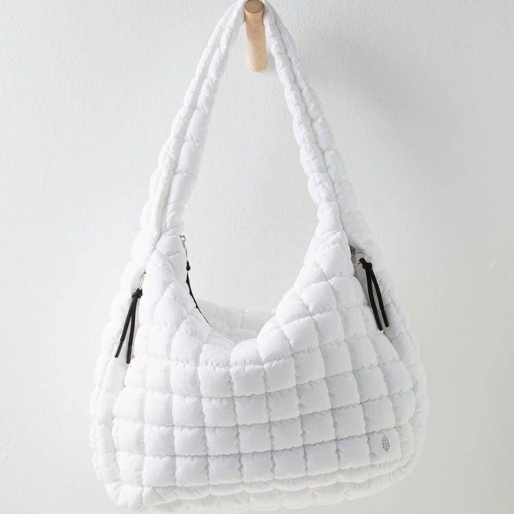 White Quilted Shoulder Bag image 2