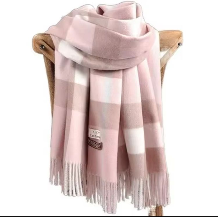 190*70cm Winter Women's Scarf Luxury Brand Classic Lattice Soft Foulard Female Cashmere  imagen 2