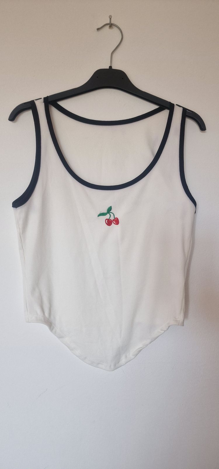 Other White Tank Top With Cherry Embroidery product image