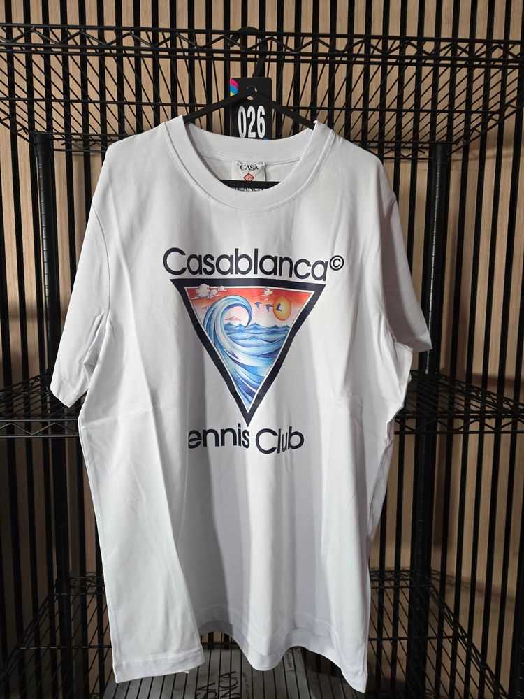 B132 Casablanca Tennis Club Tidal Wave White Tee Brand New