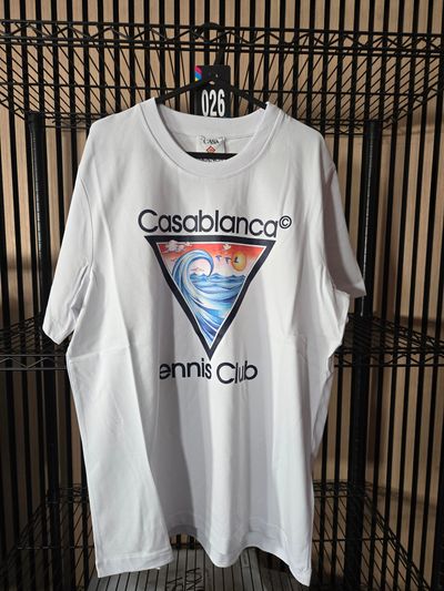 B132 Casablanca Tennis Club Tidal Wave White Tee Brand New