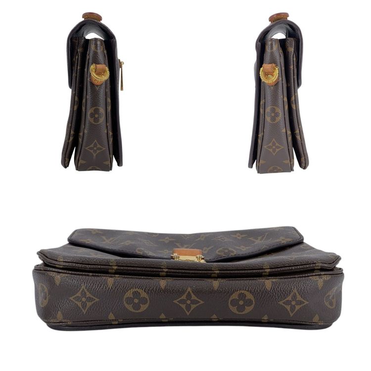 Louis Vuitton Brown Canvas Pochette Metis Shoulder Bag Handbag image 7