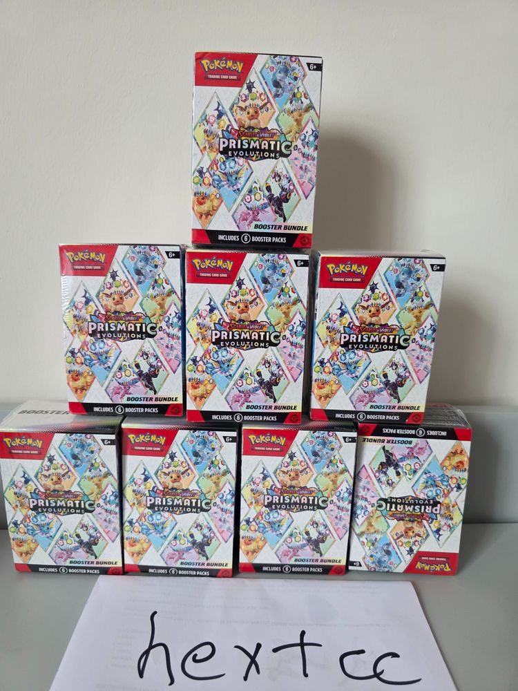 8X  Pokémon Tcg Scarlet & Violet Prismatic Evolutions Booster Bundle obraz 1