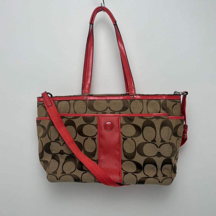 Coach Signature Monogram Canvas Baby Changing Tote Bag obraz 1
