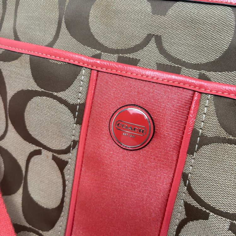 Coach Signature Monogram Canvas Baby Changing Tote Bag obraz 3