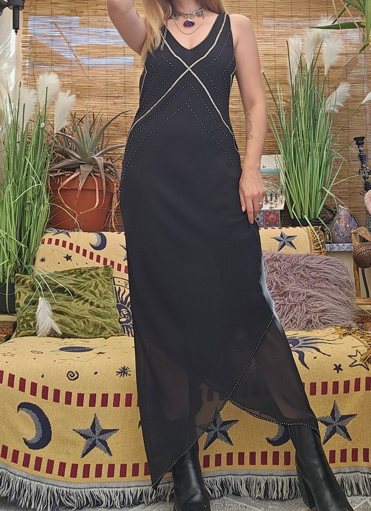 Y2K Asymmetrical Beaded Dress imagen 4
