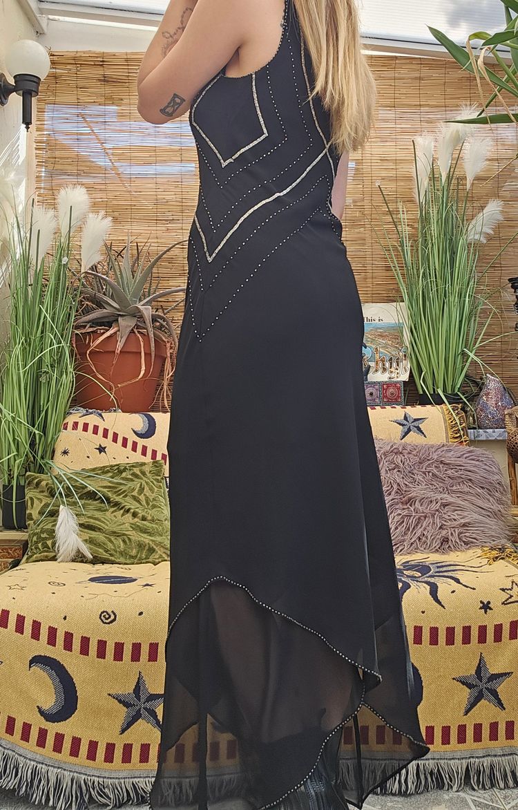 Y2K Asymmetrical Beaded Dress imagen 6