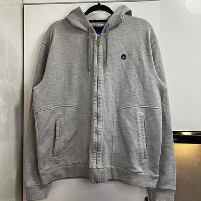 Adidas Grey Zip-Up Hoodie