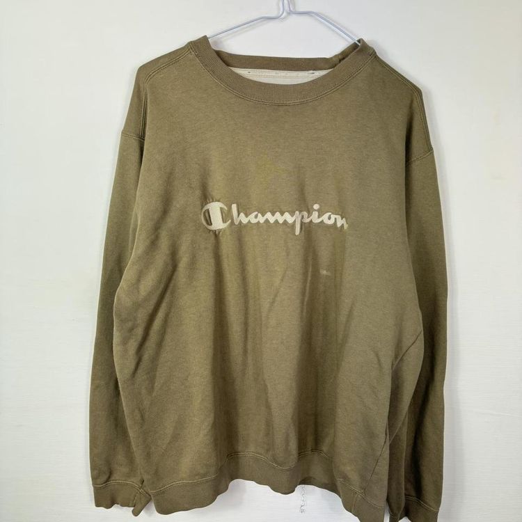 Champion spellout sweatshirt khaki image 1