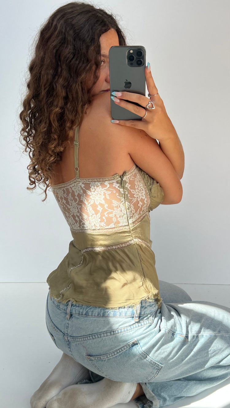 00s sage silk cami- size S 4