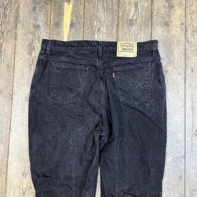 Levis 992 Jeans Vintage USA Orange Tab 90s Pants, Washed Black, Womens 38 5