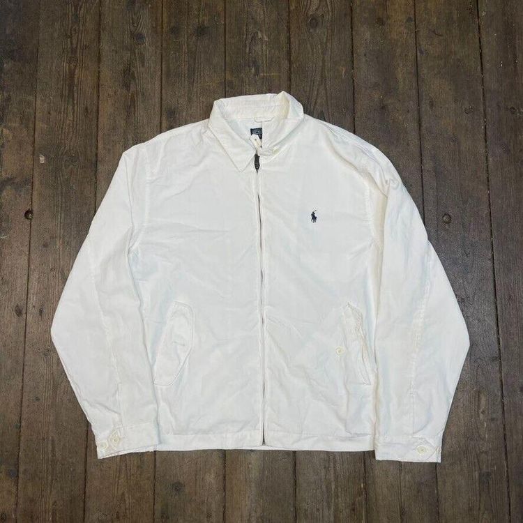 Ralph Lauren Polo Harrington Jacket Lightweight Sports Golf Coat, White, Mens XL image 1