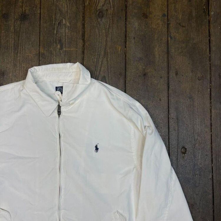 Ralph Lauren Polo Harrington Jacket Lightweight Sports Golf Coat, White, Mens XL image 2