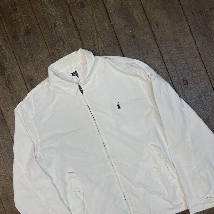 Ralph Lauren Polo Harrington Jacket Lightweight Sports Golf Coat, White, Mens XL image 3