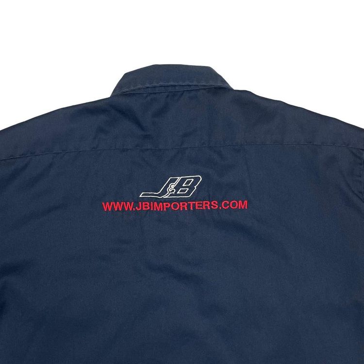 Dickies Workwear Navy Short Sleeve Button Up Embroidered Shirt Large 7