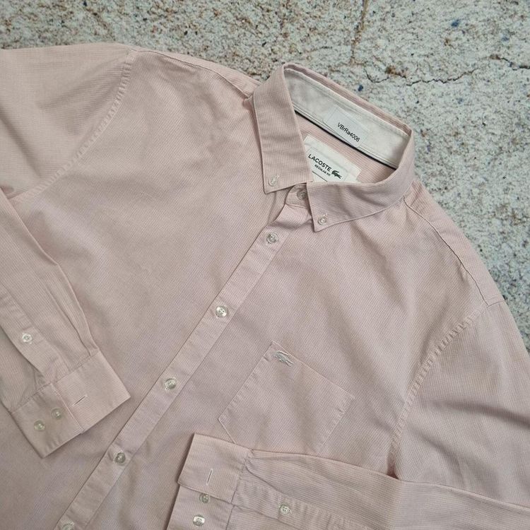 Lacoste OXFORD SHIRT REGULAR FIT PLAIN - Pink - Size 16.5 image 2