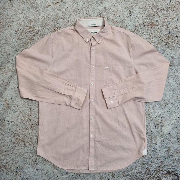 Lacoste OXFORD SHIRT REGULAR FIT PLAIN - Pink - Size 16.5 image 1