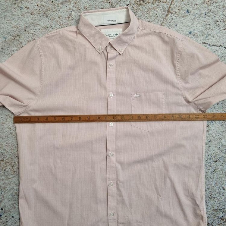 Lacoste OXFORD SHIRT REGULAR FIT PLAIN - Pink - Size 16.5 image 5