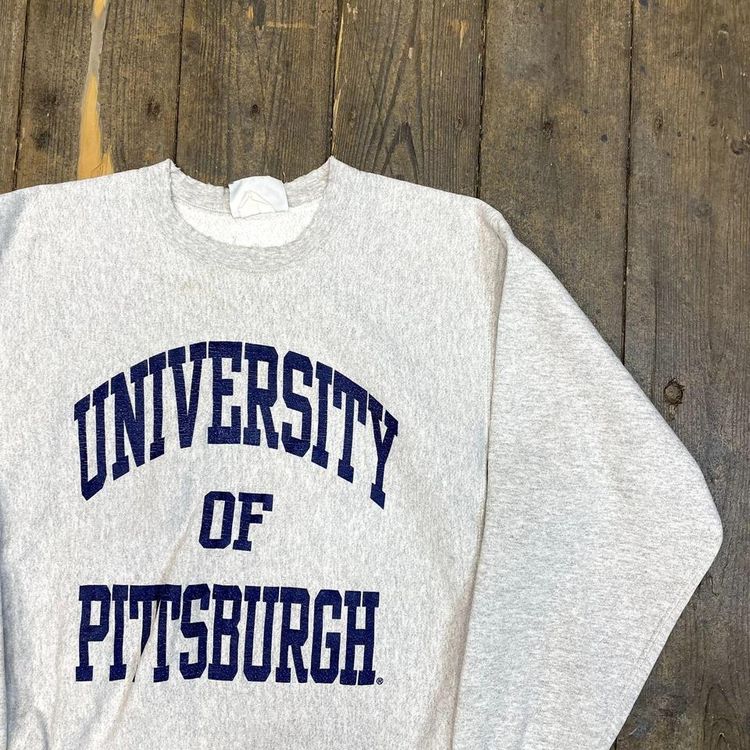 Lee Sweatshirt Pittsburgh College Reverse Weave 90s Vintage USA, Grey Mens Large 2
