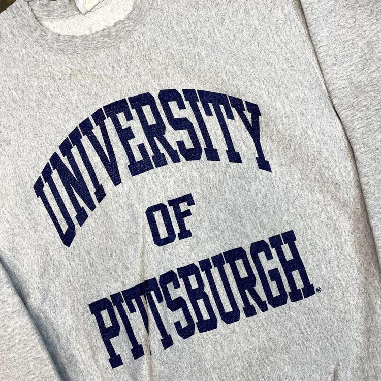 Lee Sweatshirt Pittsburgh College Reverse Weave 90s Vintage USA, Grey Mens Large 4