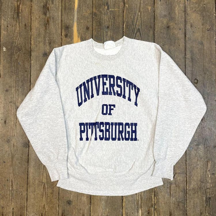 Lee Sweatshirt Pittsburgh College Reverse Weave 90s Vintage USA, Grey Mens Large