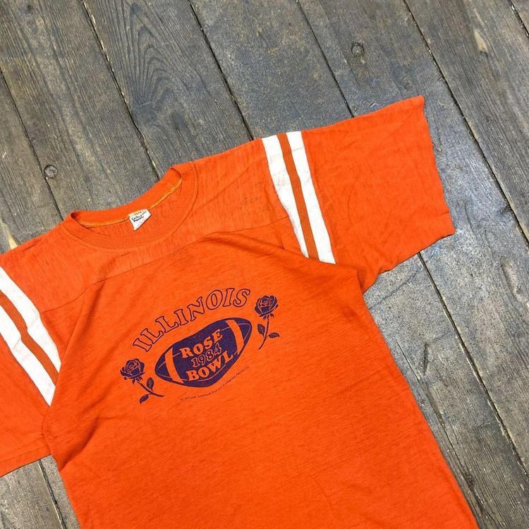 Collegiate Pacific Illinois Rose Bowl T-Shirt Vintage Tee, Orange Mens Medium 3