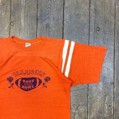 Collegiate Pacific Illinois Rose Bowl T-Shirt Vintage Tee, Orange Mens Medium 2