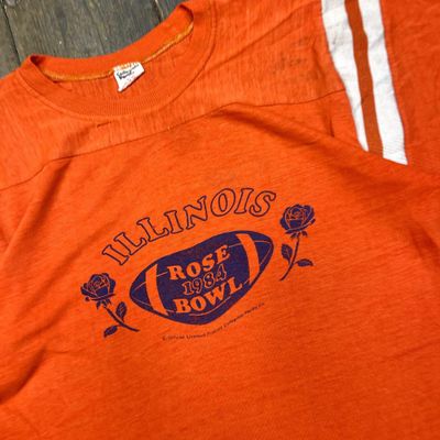 Collegiate Pacific Illinois Rose Bowl T-Shirt Vintage Tee, Orange Mens Medium 4