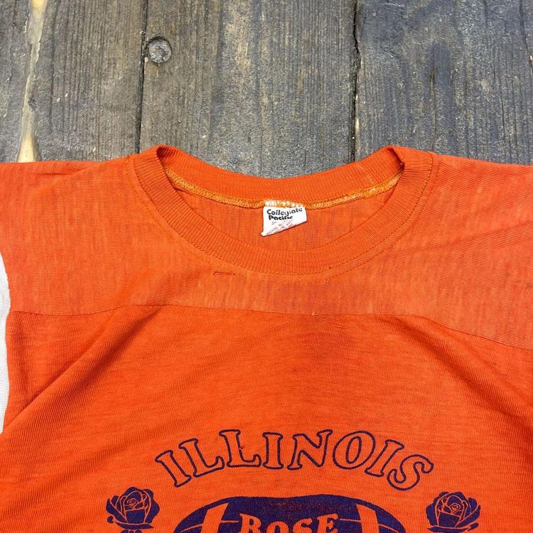 Collegiate Pacific Illinois Rose Bowl T-Shirt Vintage Tee, Orange Mens Medium 7