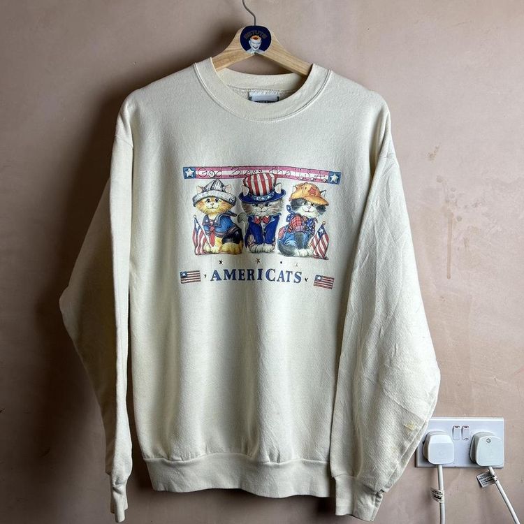 Vintage Lee americats cats kittens USA graphic sweatshirt