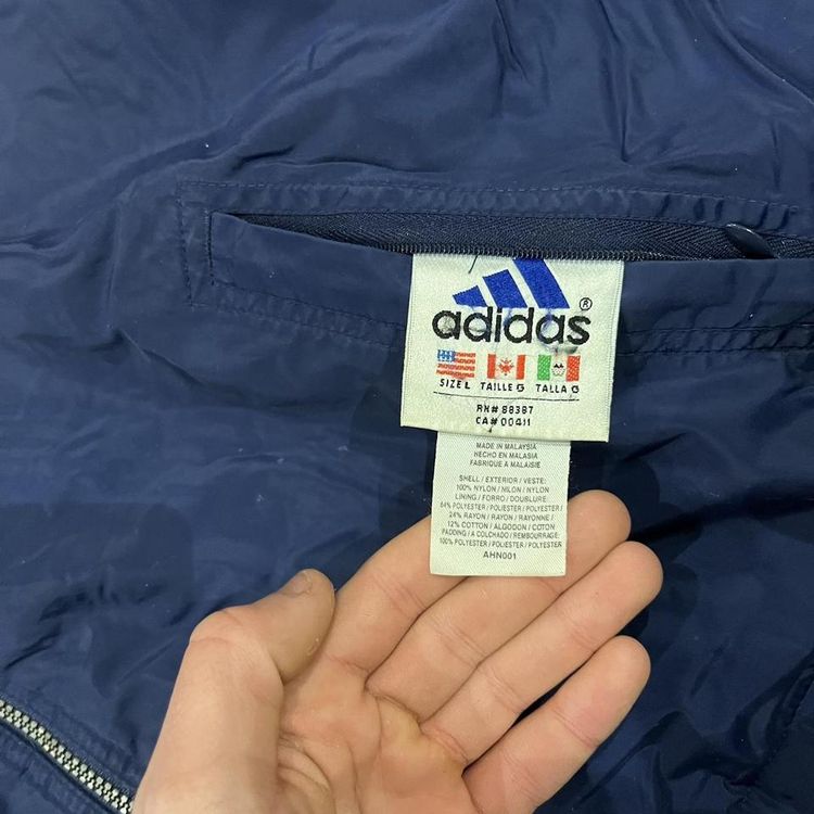 Navy 2000s Adidas Reversible jacket with grey fleeced lining 3
