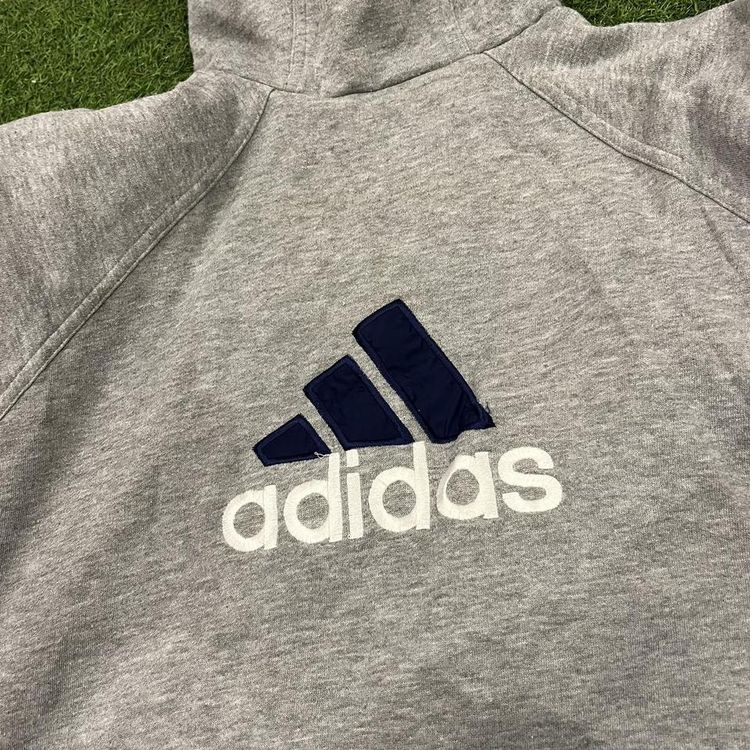 Navy 2000s Adidas Reversible jacket with grey fleeced lining 6