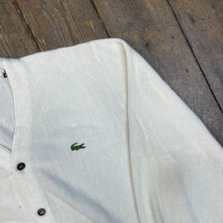 Immagine di Lacoste Jumper Knit 90s Vintage USA Acrylic Cardigan, White, Mens Large 4