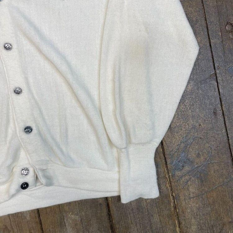 Immagine di Lacoste Jumper Knit 90s Vintage USA Acrylic Cardigan, White, Mens Large 5