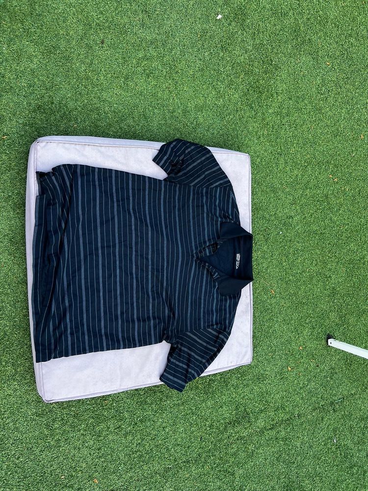 Nike Nike Golf Black & Grey Striped Dri-FIT Polo Shirt Large product image