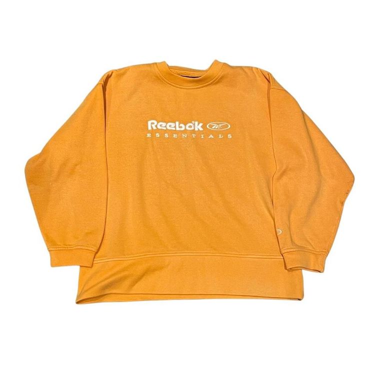 Y2K Reebok essentials orange Spellout sweatshirt size 12