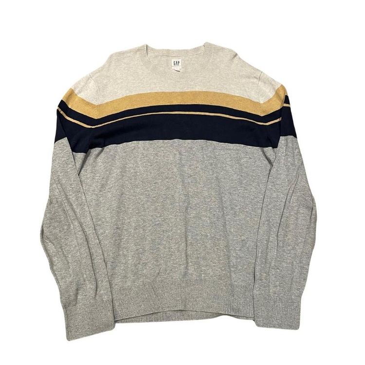 Gap striped grey sweater large