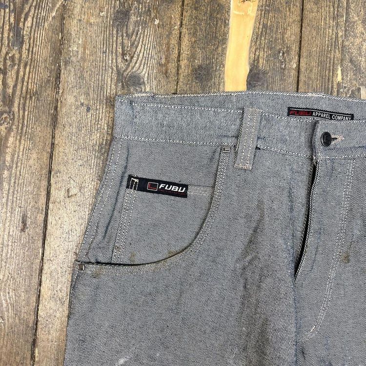 Fubu Jeans Skater Carpenter USA Y2K Vintage Denim Pants, Grey, Mens 34 4