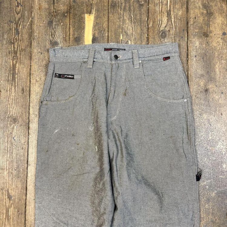 Fubu Jeans Skater Carpenter USA Y2K Vintage Denim Pants, Grey, Mens 34 3